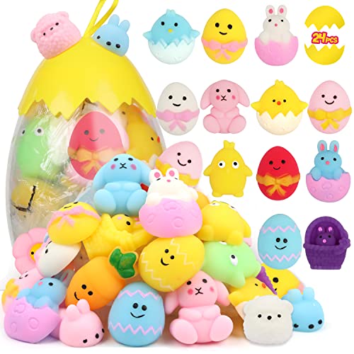 FUNNYB&G Easter Mochi Squishy Toys - Kawaii Squishys Party Favors For Boys Girls Easter Basket Stuffers Egg Fillers Stress Relief Fidget Toys - Easter Goodie Bags For Kids Classroom Prize Easter Gifts
