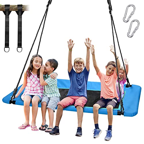 Trekassy 700lb Giant 60' Platform Tree Swing for Kids and Adults Waterproof 2 Hanging Straps (Blue)