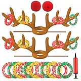 Christmas Games Decorations, Inflatable Reindeer Antler Ring Toss Game, Stocking Stuffers for Men Women Kids Teens Adults, Christmas Party Games Fun Xmas Gifts Carnival Holiday Family