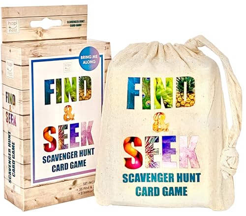 Hapinest Find and Seek Scavenger Hunt Outdoor Indoor Card Game for Kids