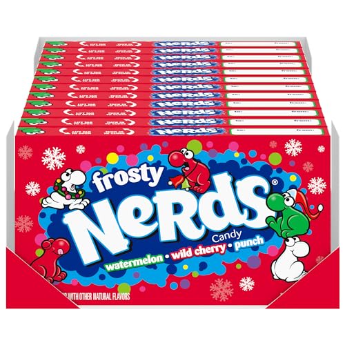 Nerds Frosty Theater Box, Watermelon, Cherry, & Punch, 5 ounce (Pack of 12) - Perfect for Stocking Stuffers, Holiday Gifting and Decorating