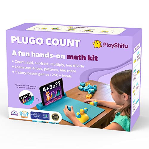 PlayShifu STEM Toy Math Game - Plugo Count (Kit + App with 5 Interactive Math Games) Educational Toy for 4 5 6 7 8 year old Birthday Gifts | Story-based Learning for Kids (Works with tabs / mobiles)