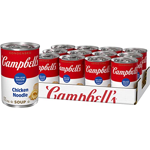 Campbell's Condensed 25% Less Sodium Chicken Noodle Soup, 10.75 Ounce Can (Pack of 12)
