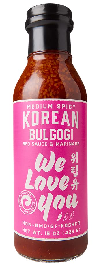 Medium Spicy Korean Bulgogi Kalbi Galbi BBQ Marinade & Sauce Gluten-free, Non-GMO, Vegan, OU Kosher 15oz (pack of 1)