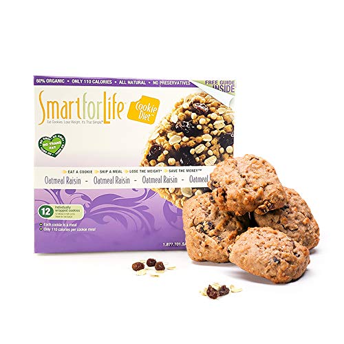 SMART FOR LIFE Oatmeal Raisin Protein Cookies - High Protein Cookie Diet - 12 Count - Meal Replacement - On-the-Go Snack - Low Sugar Low Calories Super High Fiber Cookies - Protein Snack