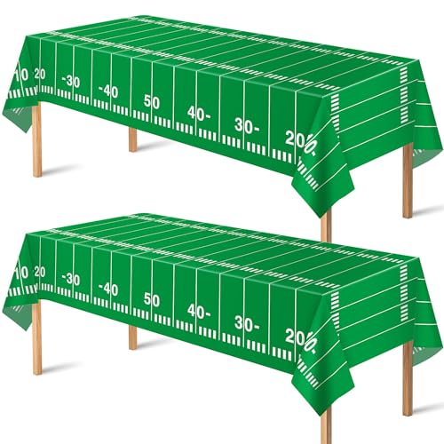 OHOME Football Party Decorations - Superbowl Party Decorations 2025 - Disposable Tablecloth Plastic Table Covers for Football Game Birthday Superbowl Parties Decor Supplies 54' X 108',2 Pack
