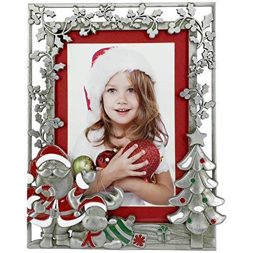 FINE PHOTO GIFTS Pewter Santa Christmas Picture Frame