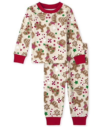The Children's Place baby girls Family Matching Christmas Holiday Sets, Snug Fit 100% Cotton, Adult, Big Kid, Toddler, Pajama Set, Vanilla Gingerbread, 2T US