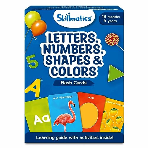 Skillmatics Thick Flash Cards for Toddlers - Letters, Numbers, Shapes & Colors, Montessori Toys & Games, Preschool Learning for Kids 1, 2, 3, 4 Years