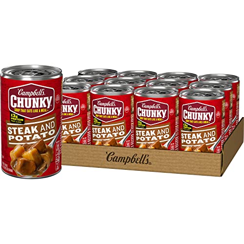 Campbell's Chunky Steak & Potato Soup, 18.8 oz. Can (Pack of 12)