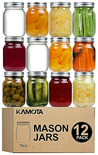 KAMOTA Mason Jars 10 oz With Regular Lids and Bands, Ideal for Jam, Honey,  Wedding Favors