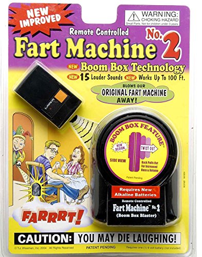 T.J. Wisemen, Inc. Remote Controlled Fart Machine #2 with Boom Box Technology - 15 realistic sounds - Wireless with 100 ft range