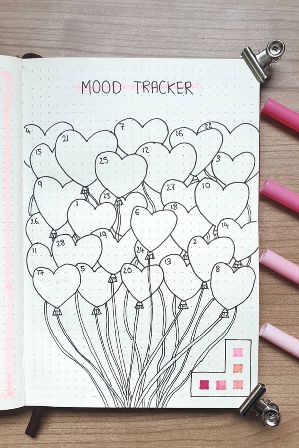 valentine theme mood tracker