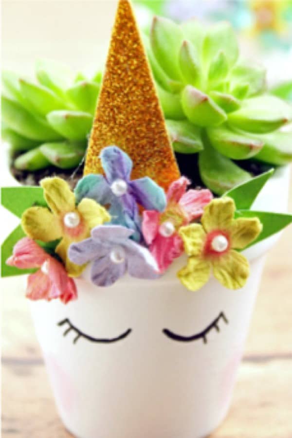 Easy DIY cute unicorn planter craft for kids