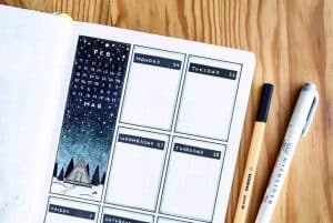 easy weekly layout for bullet journal