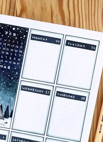 easy weekly layout for bullet journal