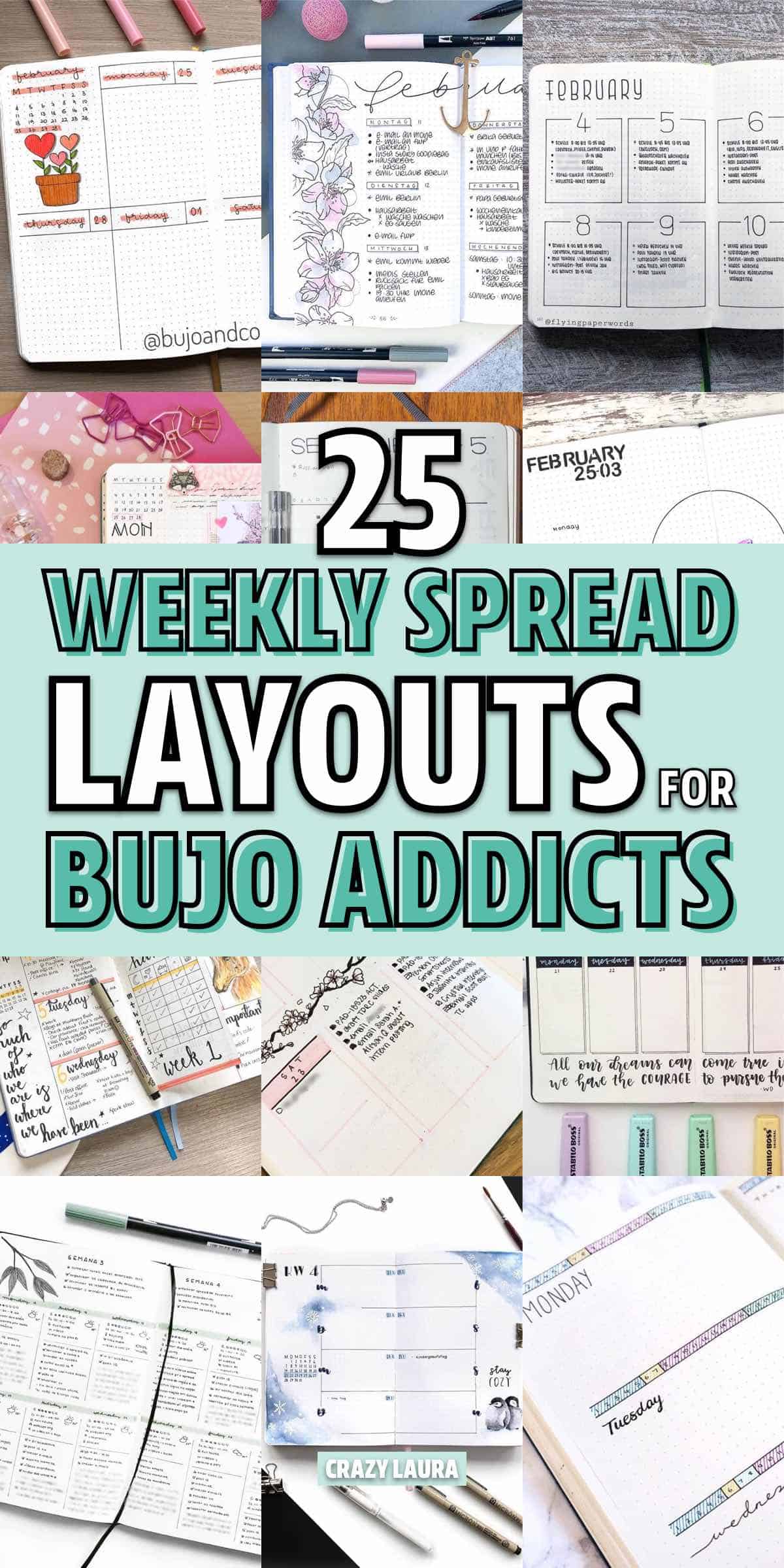 easy weekly bujo spreads