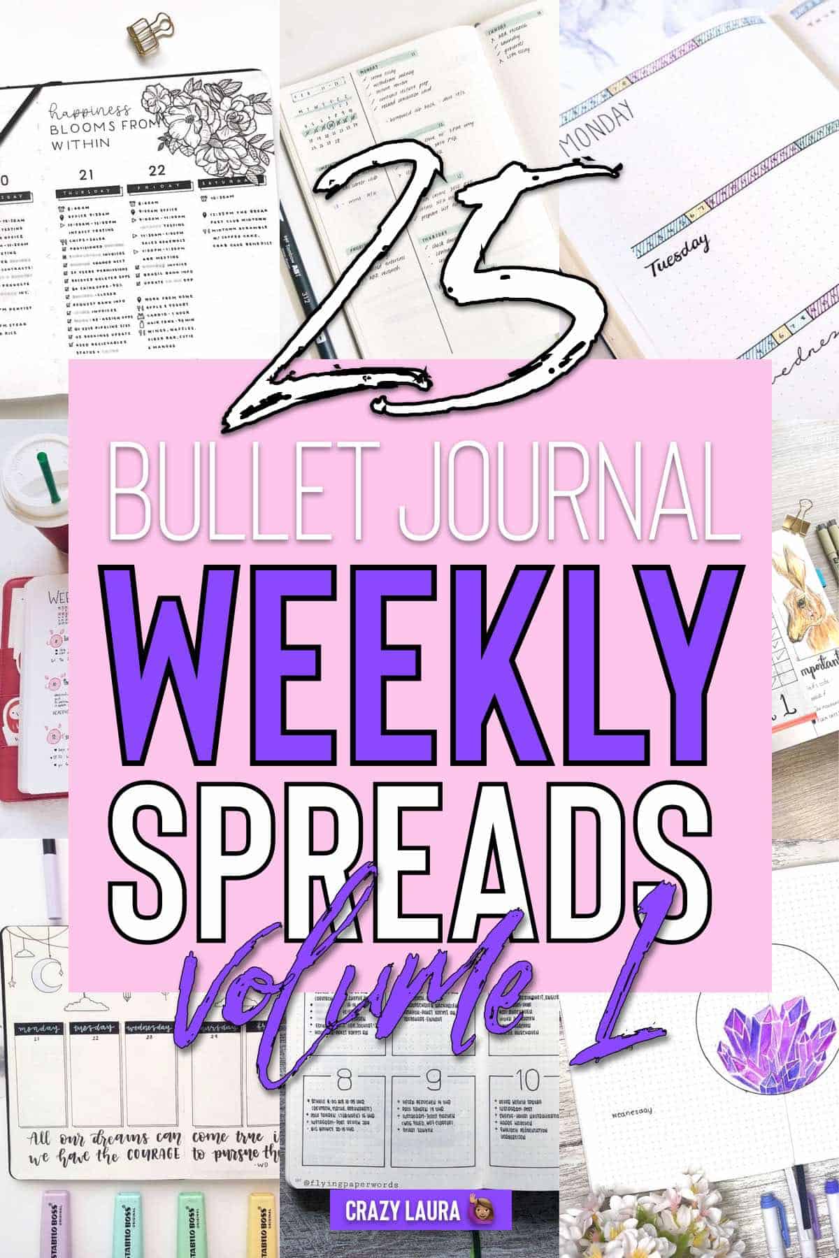weekly spread ideas for bujo