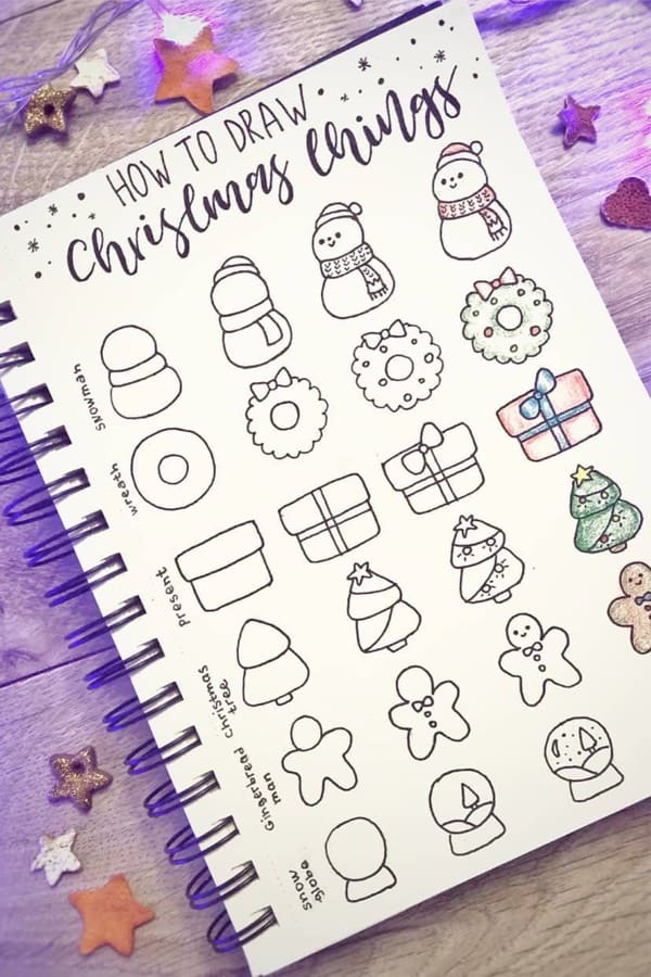 how to draw chirstmas things