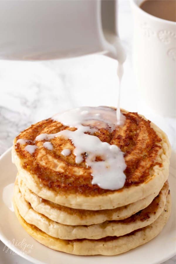 pancakes with cinnamon rolls at home