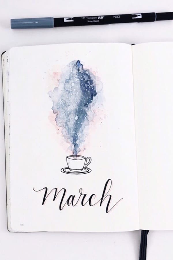 march cover page ideas for bujo