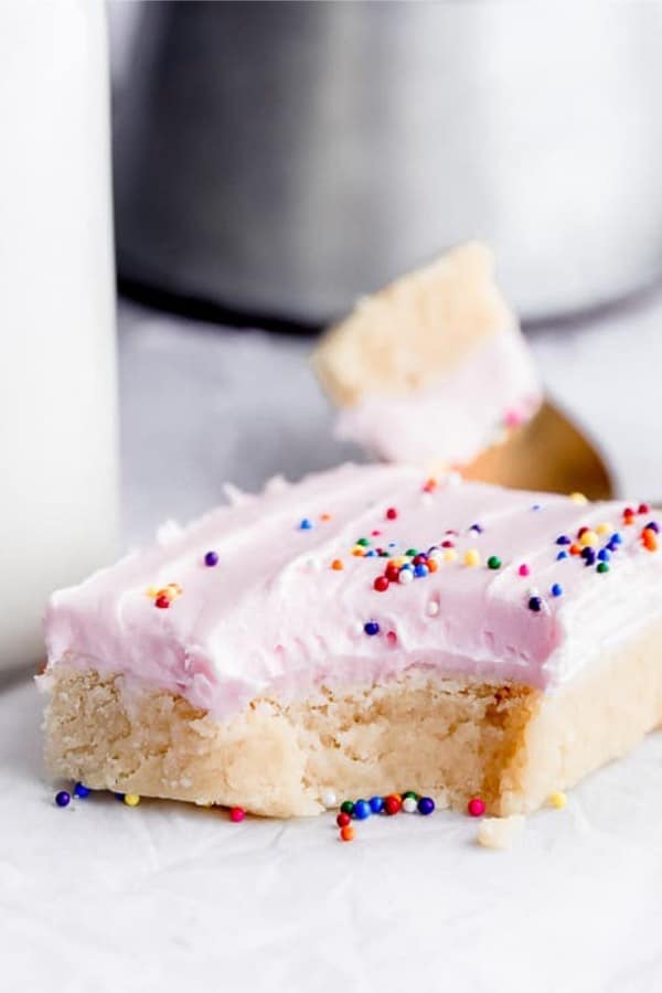 sugar cookie dessert bars with frosting