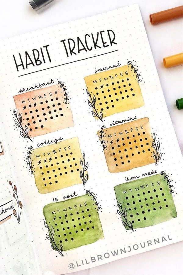 easy habit tracker with colors