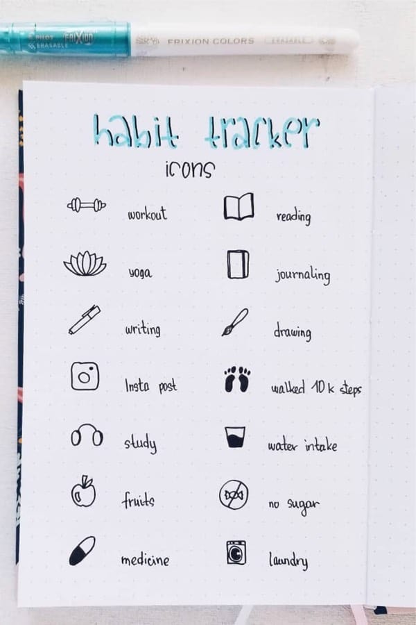 easy icons for habit tracker 