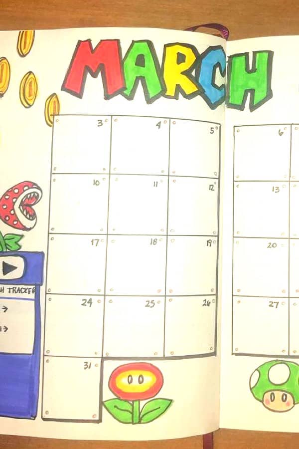 mario brothers monthly spread ideas