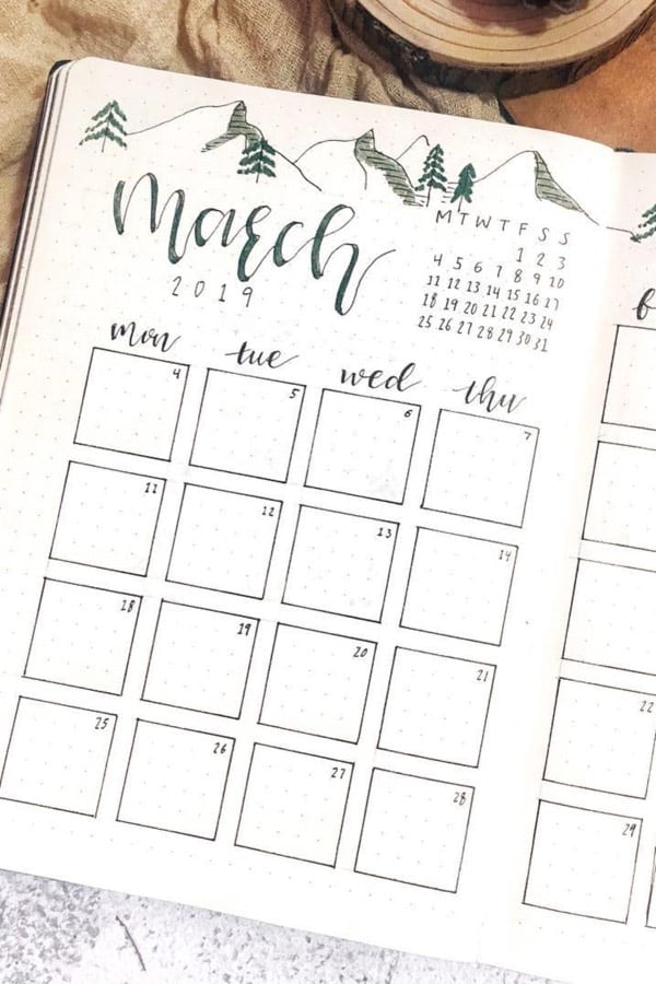 ideas for march monthly spread