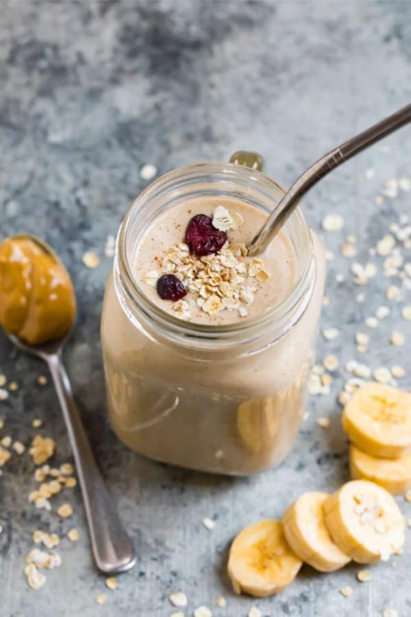 pb smoothie with oatmeal