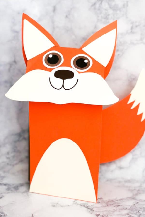 paper bag crafts for kids with foxes
