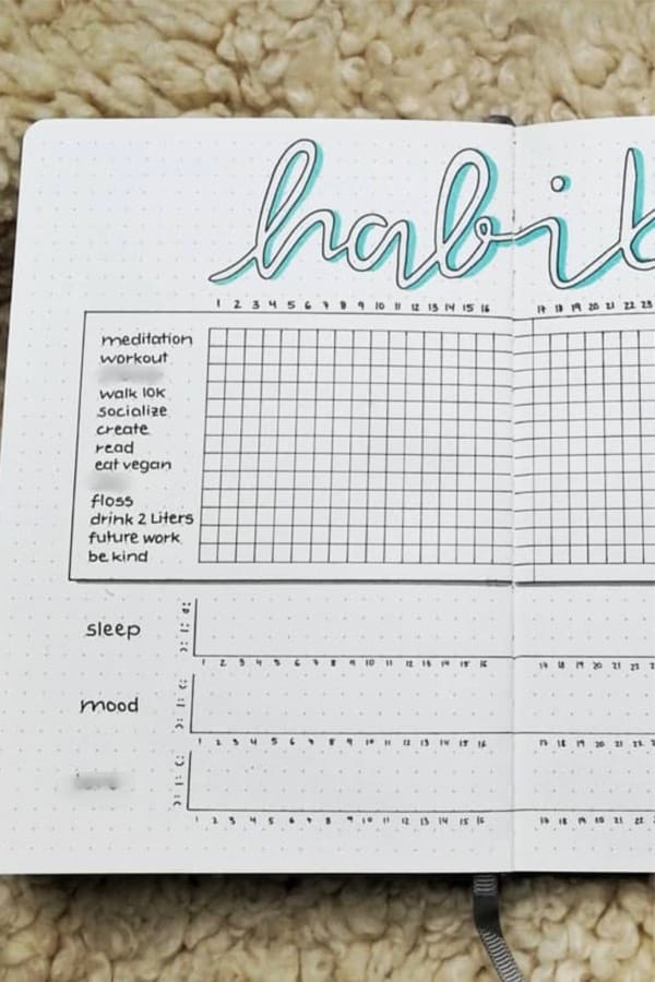 tracking habits in bujo