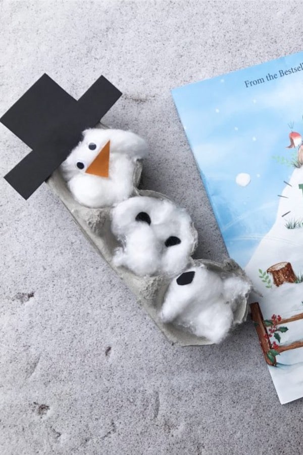 winter egg carton crafts for kids