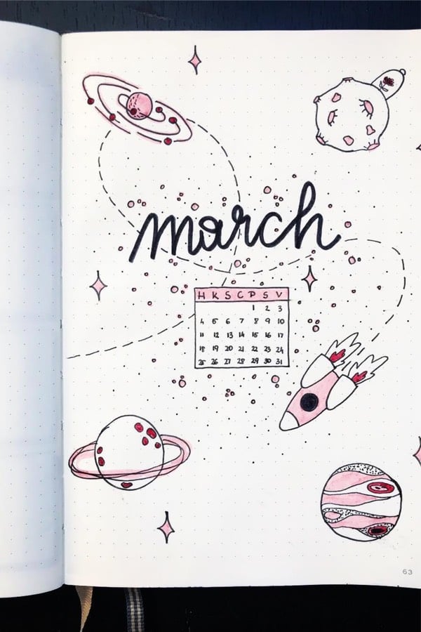 march cover page inspiration for bullet journal