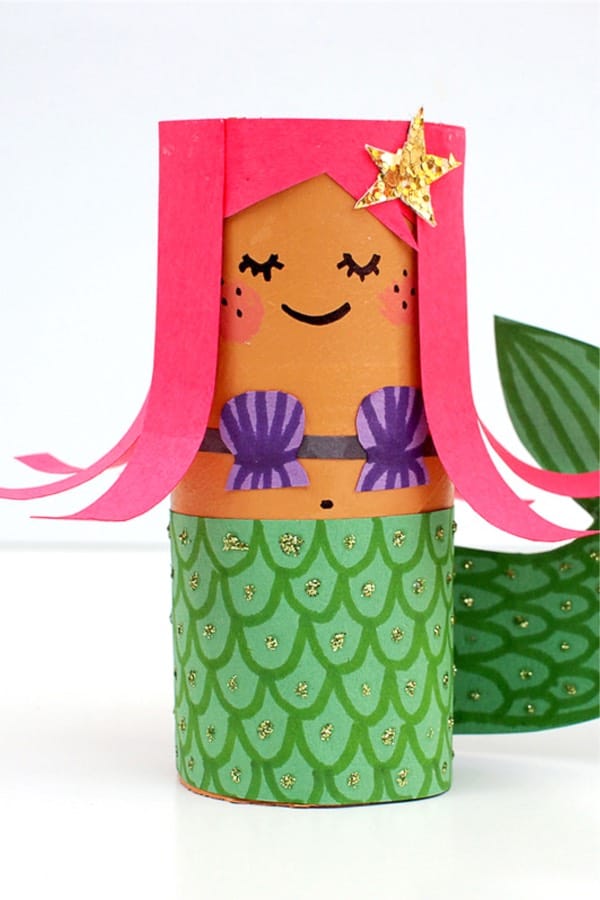 mermaid crafts with paper tubes