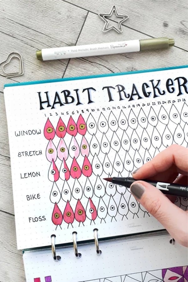 simple habit tracker that you color in
