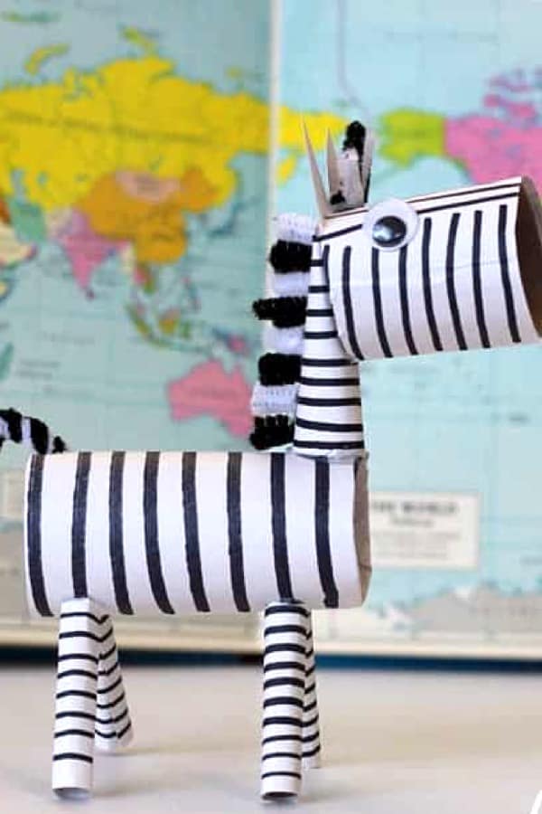 zebra from toilet paper roll 