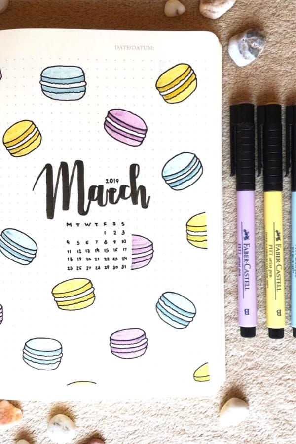 march cover page inspiration for bujo