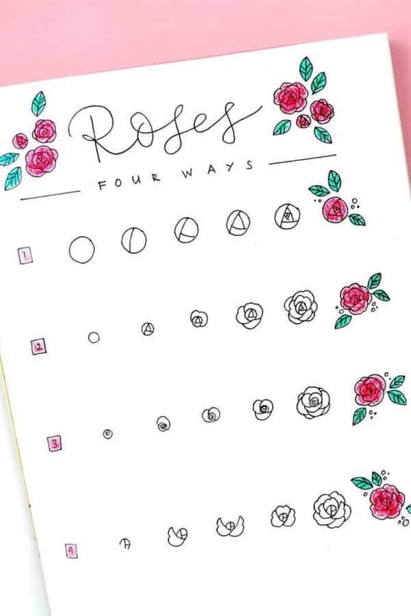 bujo rose tutorial