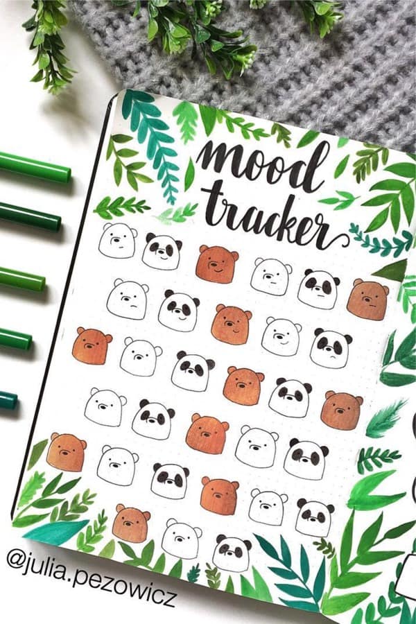 mood tracker with doodles