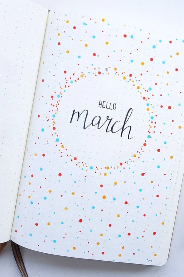 ideas for simple march bujo cover