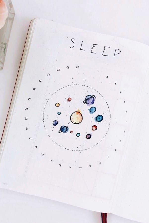 space themed sleep tracker