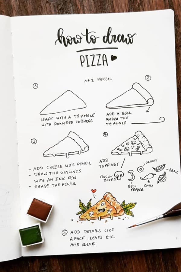 pizza doodle bujo