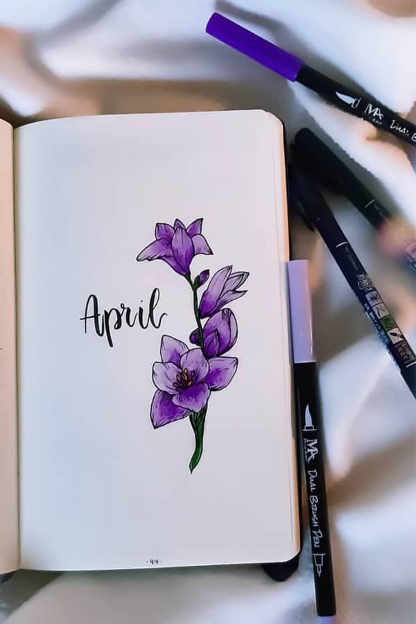 purple flowers in monthly cover