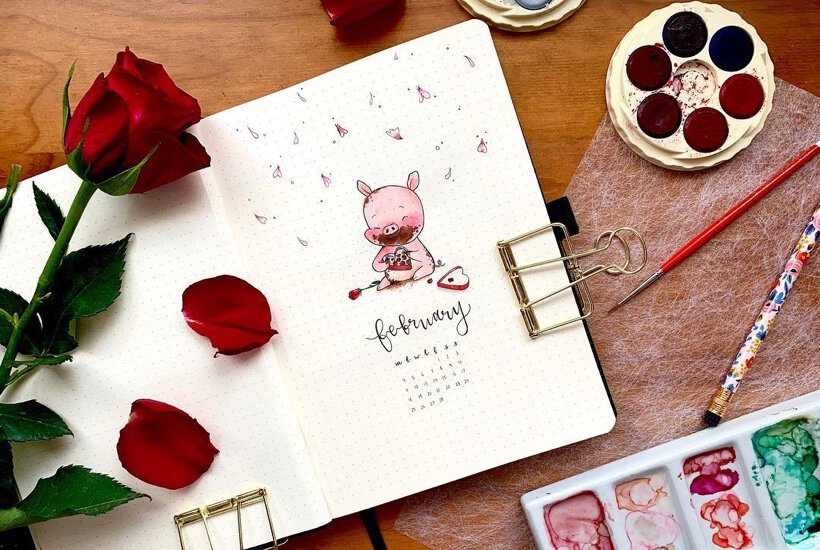 Bullet Journal Monthly Cover Ideas For February 2022