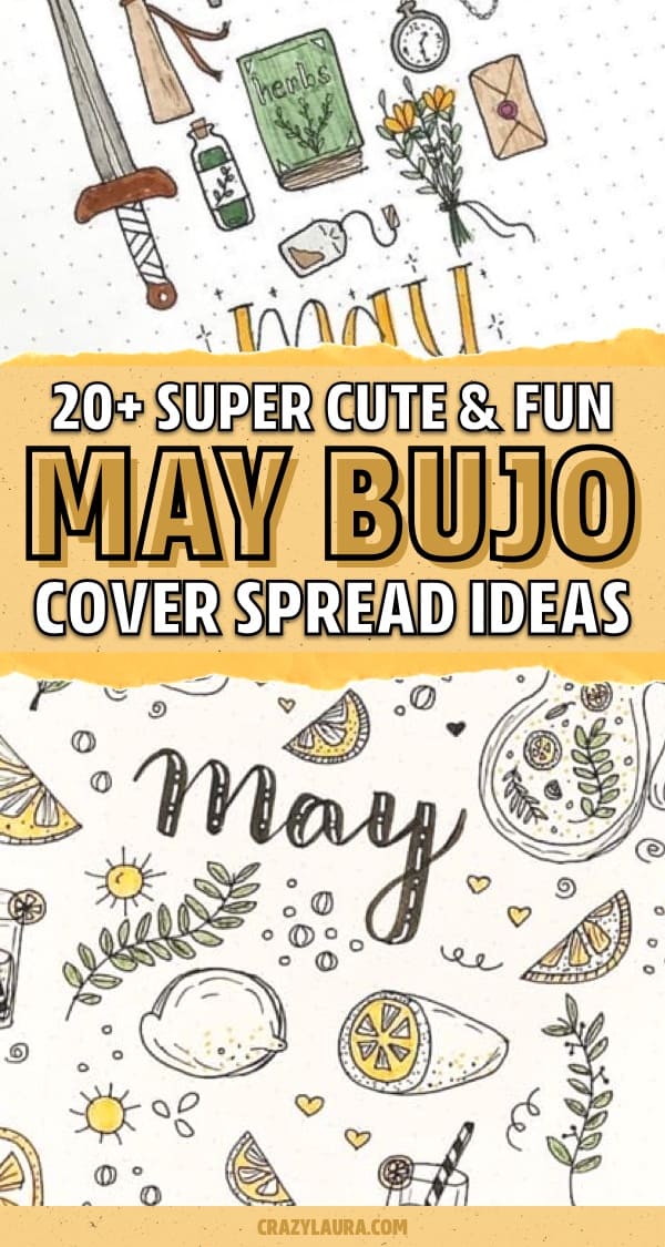 easy bullet journal cover examples for may