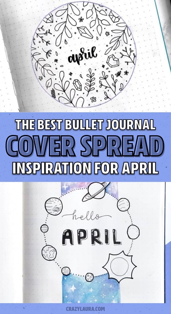 easy april bujo cover examples