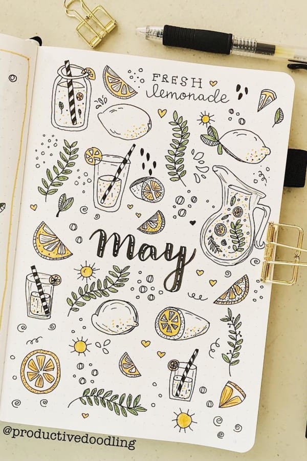 may cover page with lemons