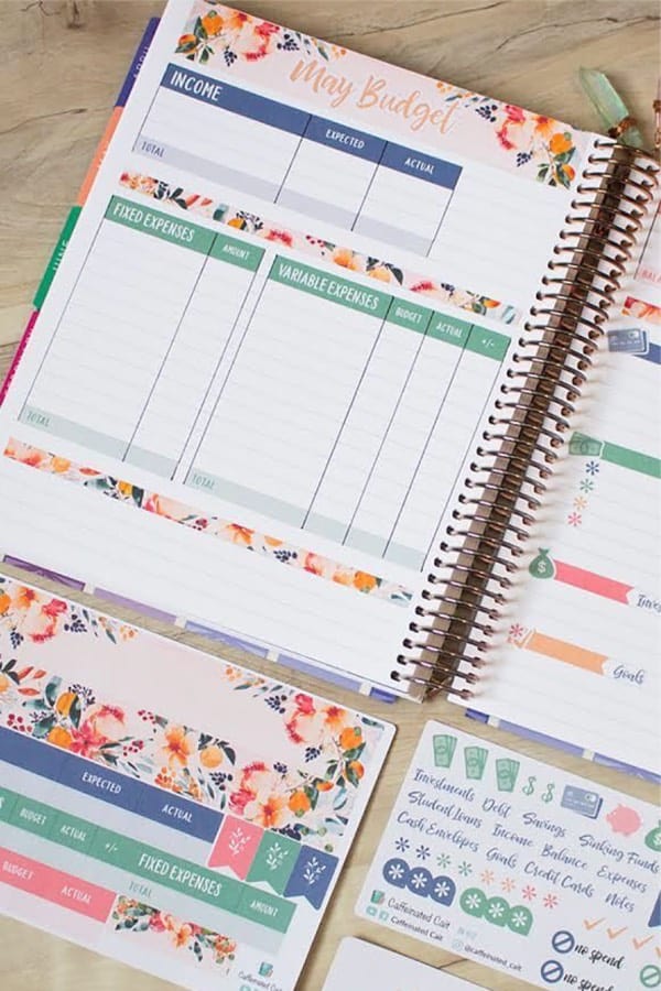 budget tracker with stickers